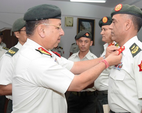 CoAS Chhetri confers insignia on Major Generals Sharma, Tandul