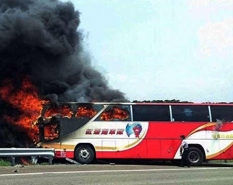 Bus with Chinese tourists catches fire in Taiwan, killing 26