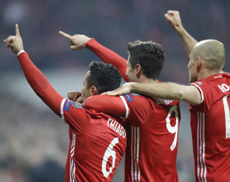 Bayern Munich routs Arsenal to put foot in quarterfinals