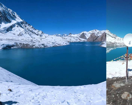 Internet connectivity extends to world's highest lake, Tilicho, in Manang
