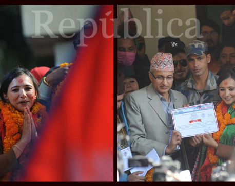 In Picture: Dr Toshima Karki celebrates her victory