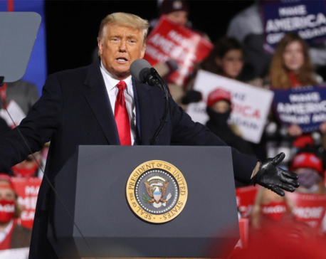 Trump falsely claims victory, after rival Biden voices confidence