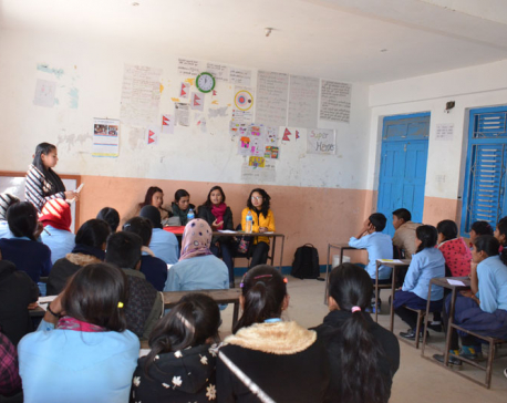 USYC 2015 mentors secondary level students in Sindhupalchowk