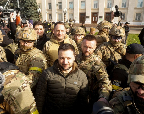 Zelenskiy visits recaptured Kherson, vows to drive Russia from all of Ukraine