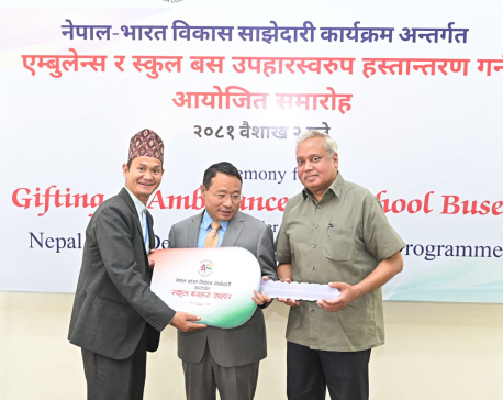 India donates ambulances and school buses to support health and education in Nepal