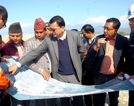 Minister Bhattarai inspects Pokhara airport