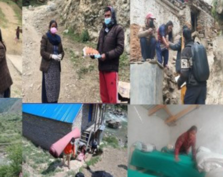 “Door to Door” counseling, medicine distribution for COVID-19 patients by rural municipality vice-chair in Jumla