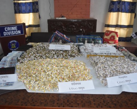 Police confiscate huge cache of illegal drugs from Bhaktapur, three arrested