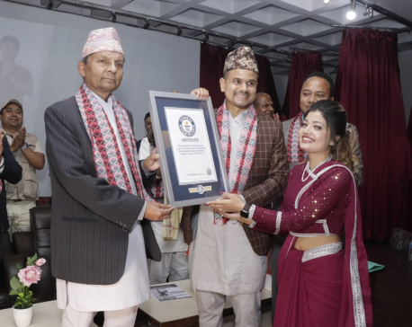 Nepali youth Bikram Khadka sets world record for standing in a tree pose, registered in Guinness Book of World Records