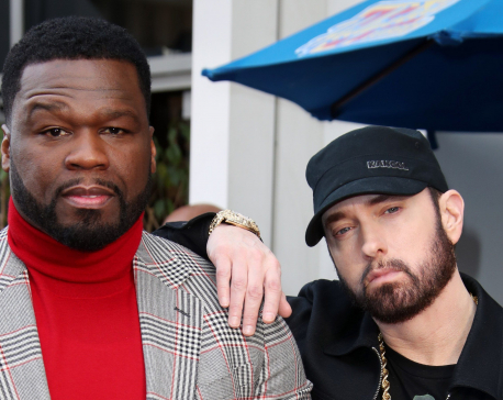 50 Cent inducted into Hollywood Walk of fame, Eminem honors the rapper