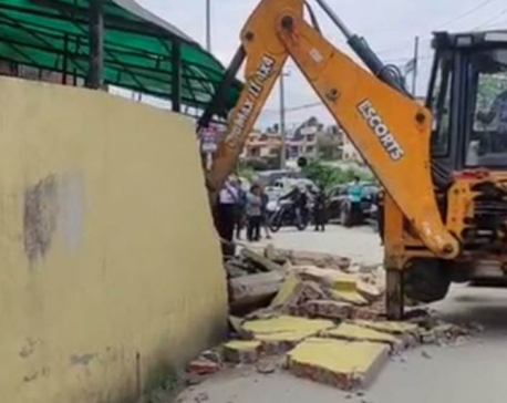 KMC demolishing illegal structures built on Bagmati bank