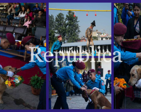 Nepal Police celebrates Kukur Tihar (Photo Feature)