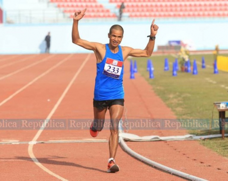 Nepal's athlete Bogati bags gold in marathon