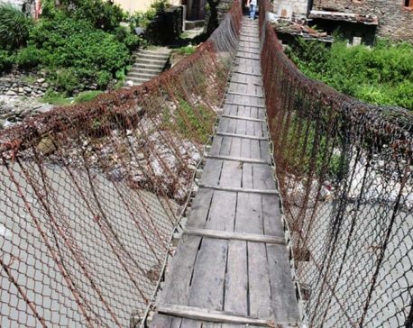 135 years old suspension bridge awaits maintenance
