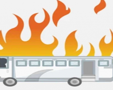 Unidentified group torches school bus in Bharatpur