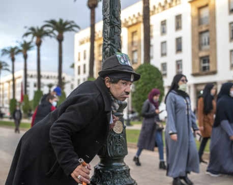 Moroccan mimics Charlie Chaplin to mask hardships