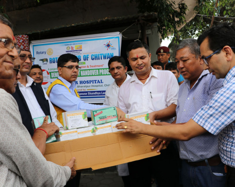 Bharatpur Hospital given dengue test kits in donation