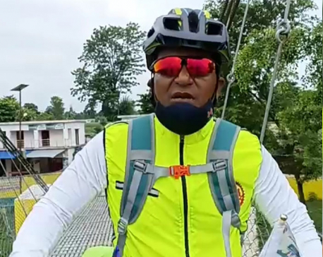 Shah sets out for Mahakali-Mechi cycle tour to commemorate COVID-19 victims