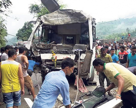 31 injured in Dhading bus-truck collision