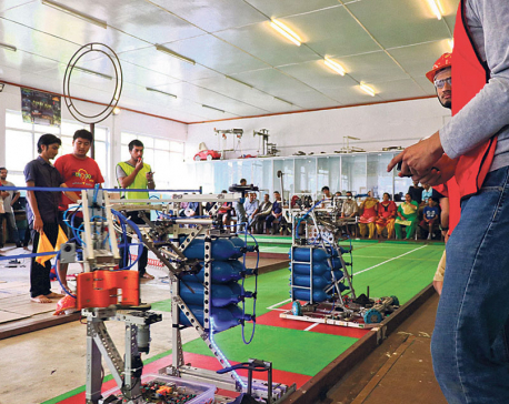 Nepali robot enthusiasts showcase competition robots