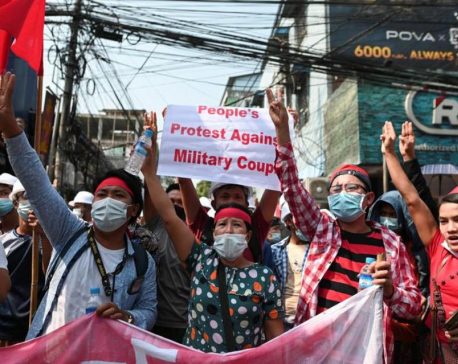 Tens of thousands gather for second day of street protests in Myanmar: witnesses