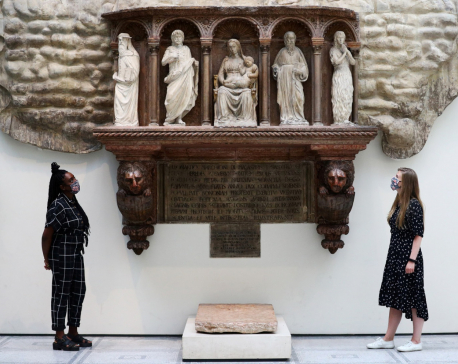 Fine art and face masks: London's Victoria and Albert Museum reopens