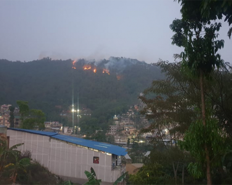 Fierce wildfire in Shivapuri National Park, choppers being used to douse the fire