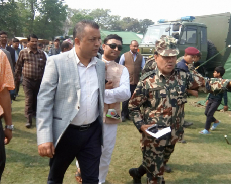 Health Minister Thapa observes health camp in Rauthat