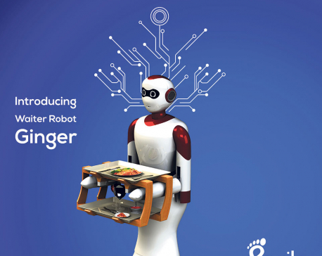 Ginger, the waiter robot, made in Nepal