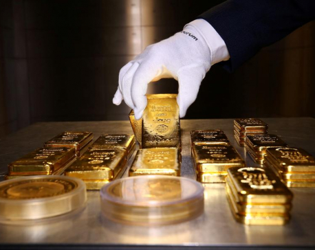 Gold hits record, equities edge higher on stimulus hopes