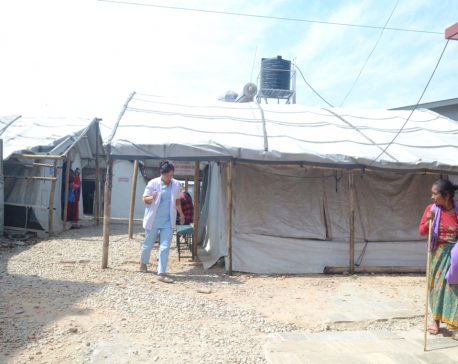 District hospital still runs its activities inside a tent