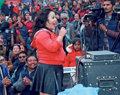 Jyoti Magar entices audience at Pokhara fair
