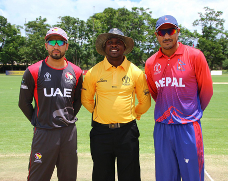 Warm-up match between Nepal and UAE begins (Photo feature)