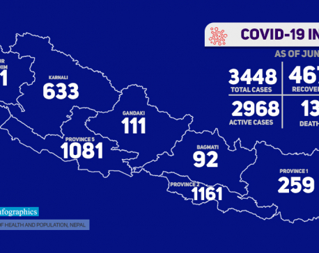With 213 new cases today, COVID-19 tally climbs to 3448 in Nepal