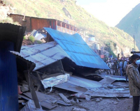 Five houses swept away by landslide in Kalikot
