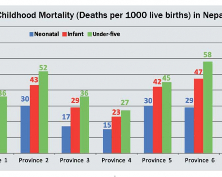 Least health facilities in Province 6, most in 2