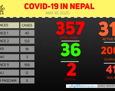 With 53 new cases, Nepal's COVID-19 tally soars to 357