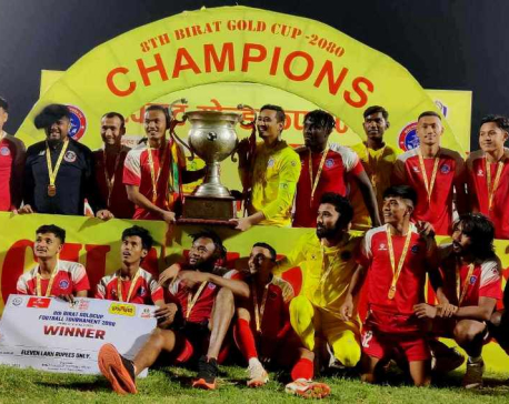 Machchhindra Football Club lifts trophy of 8th edition of Birat Gold Cup