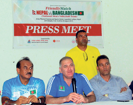 Nepal, Bangladesh to lock horns in volleyball friendly