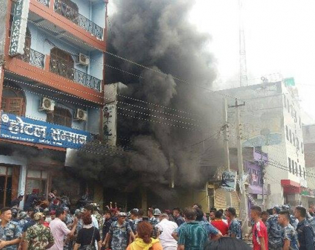 A big fire breaks out at Dhamboji, Nepalgunj