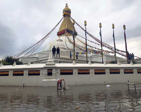 Bouddha Premises Submerged wading ankle-deep
