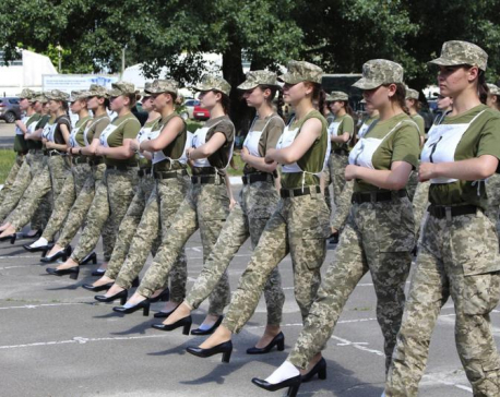 Ukraine criticized for making female cadets parade in heels