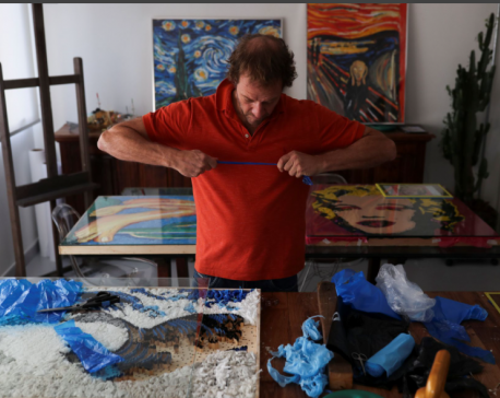 Brazilian conjures works of art from plastic bags