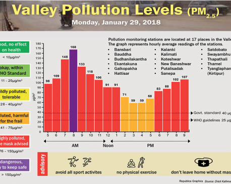 Valley Pollution Levels for 29, January 2018