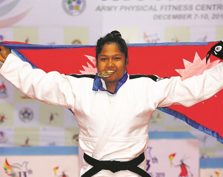 Shrestha wins gold in judo