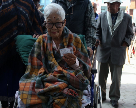 Elderly voters in Kathmandu