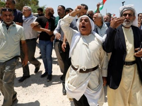 Palestinians protest planned demolition of Khan al-Ahmar
