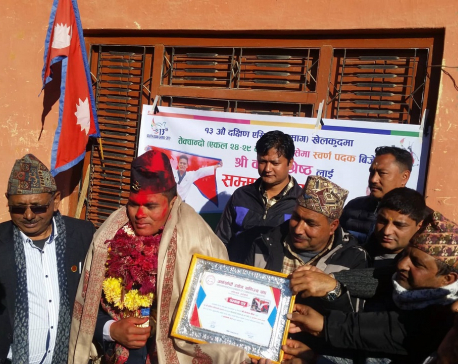 SAG gold medalist Shrestha receives warm welcome in his home district