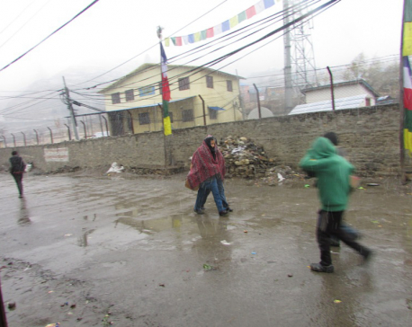 Snow fall in Humla makes life difficult