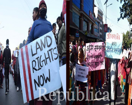 Landless squatters protests at Maitighar (Photo Feature)